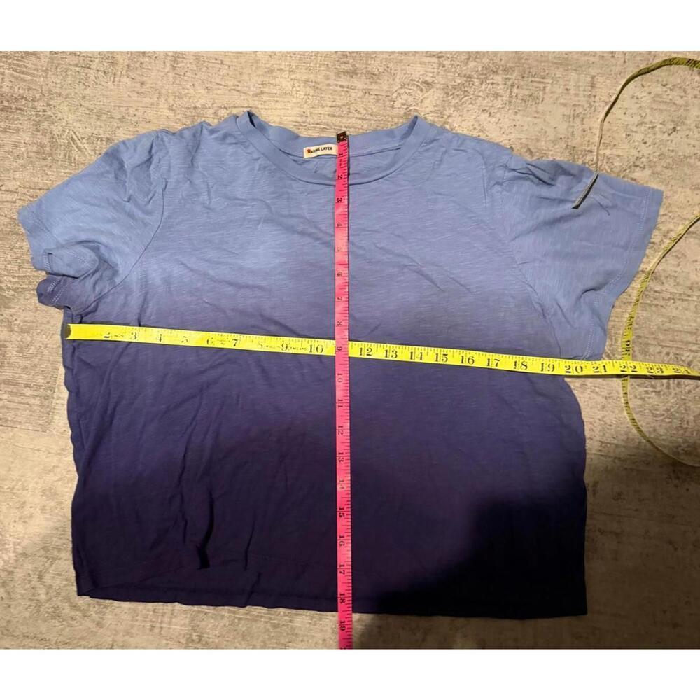 Marine Layer Ombre Blue Crop T-Shirt sz L - Picture 3 of 4